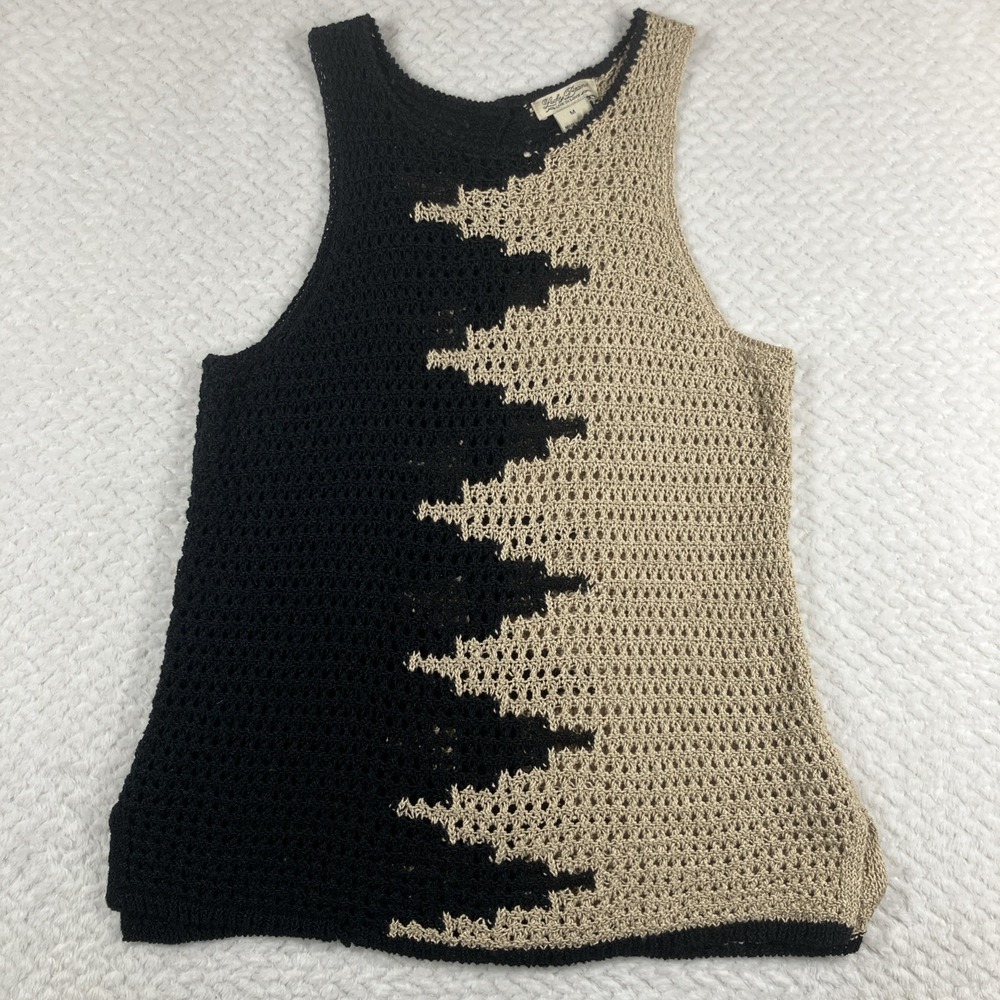 Lucky Brand Women's Crochet Tank Top Medium Boho Festival Western Geometric